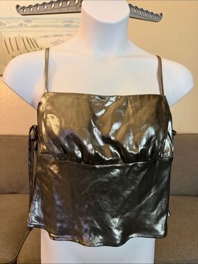 wild fable Metallic Chrome Satin Cami Top